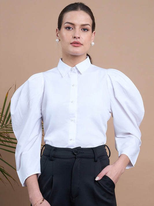 Noi Womens Solid Formal Shirt With Full Sleeves